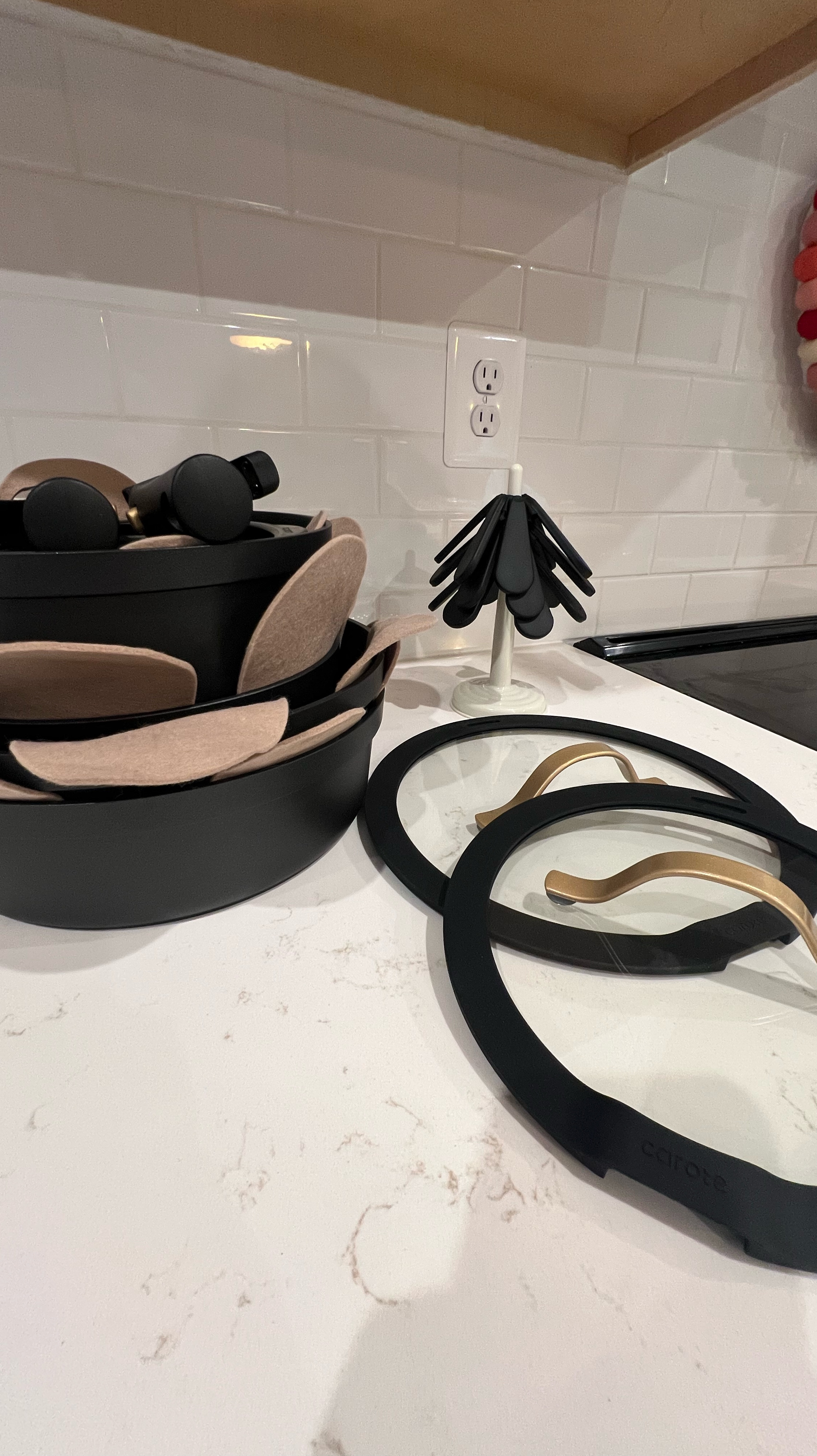 Finally got a new cookware set and I am thrilled with these pots and pans! They save so much space, are easy to clean and are stunning! 🤩 The gold accents!!!

#LTKFindsUnder100 #LTKSaleAlert #LTKHome