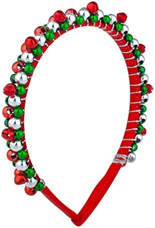 Lux Accessories Red Green Silver Tone Christmas Holiday Bells Fashion Headband | Amazon (US)