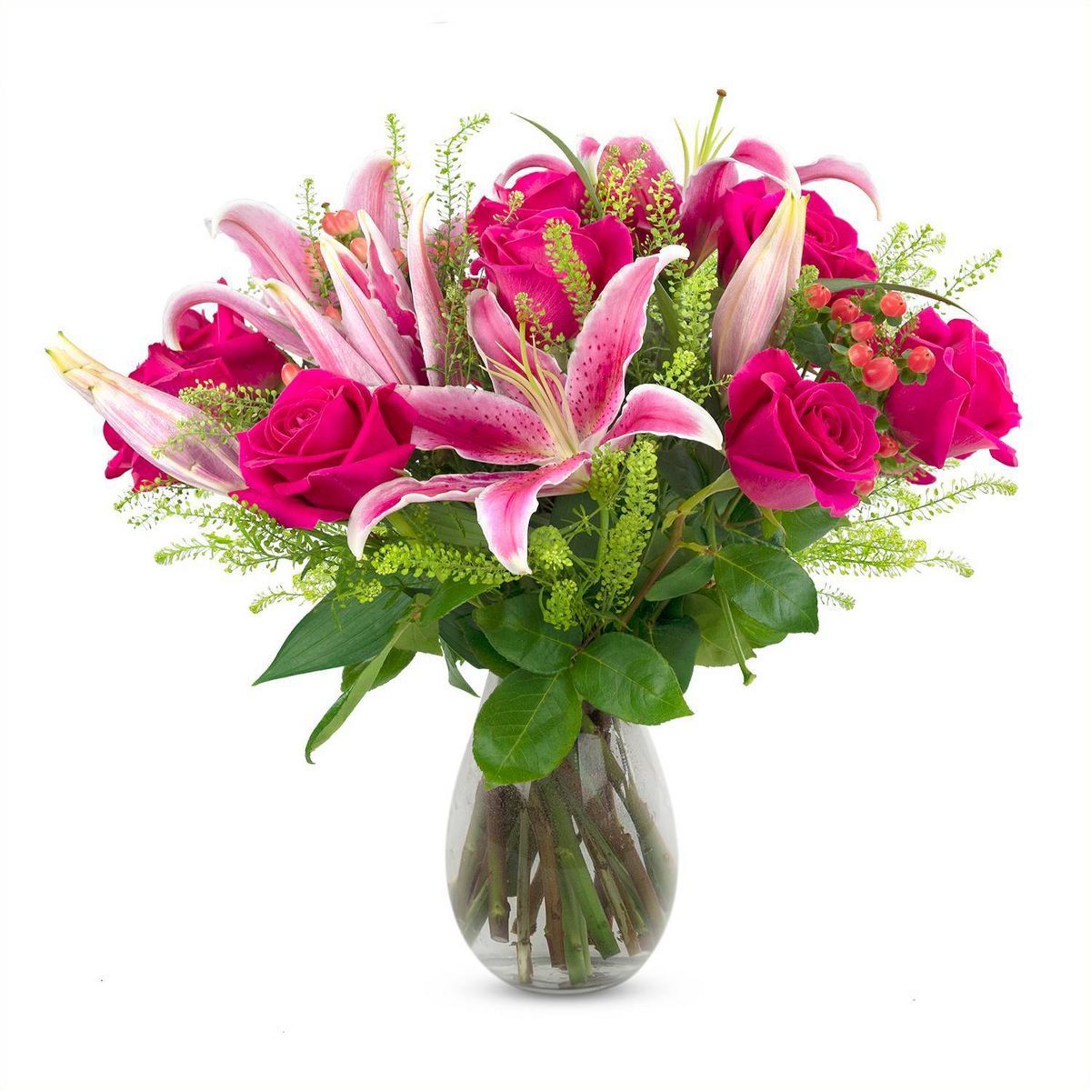 Fresh Cut 19-stem Hot Pink Garden Rose Flower Bouquet | Target