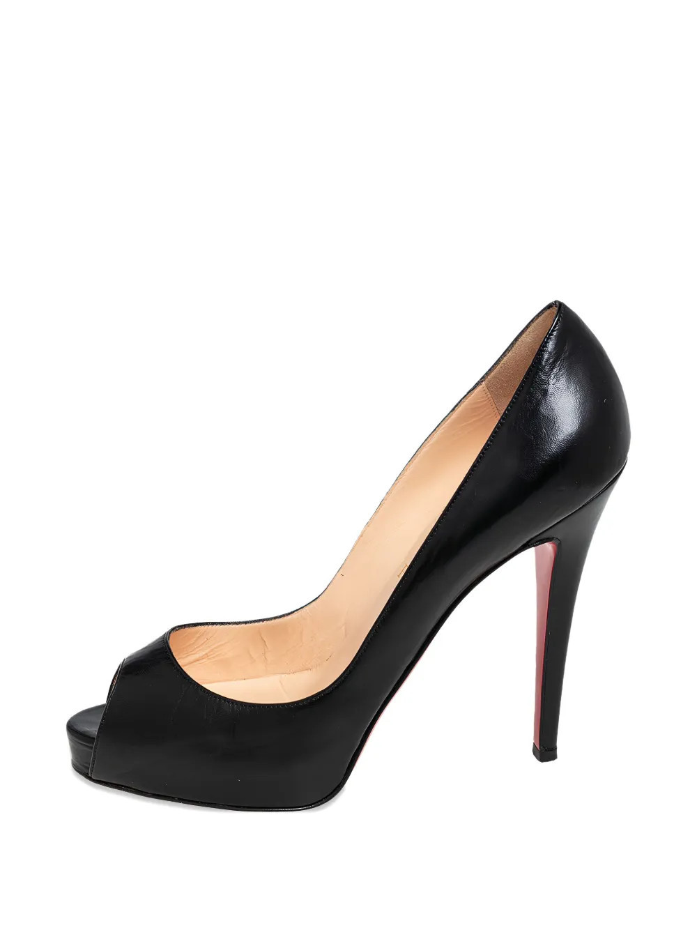 Christian Louboutin Pre-Owned 120mm New Very Prive leather peep-toe pumps - Black | Farfetch Global