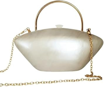 Acrylic Shell Shaped Clutch Purse Marbling Evening Handbags for Women Wedding Party Prom Cross Bo... | Amazon (US)