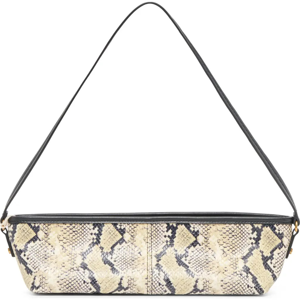 Dolce Vita Savii Snakeskin Embossed Faux Leather Shoulder Bag in Black/white at Nordstrom | Nordstrom