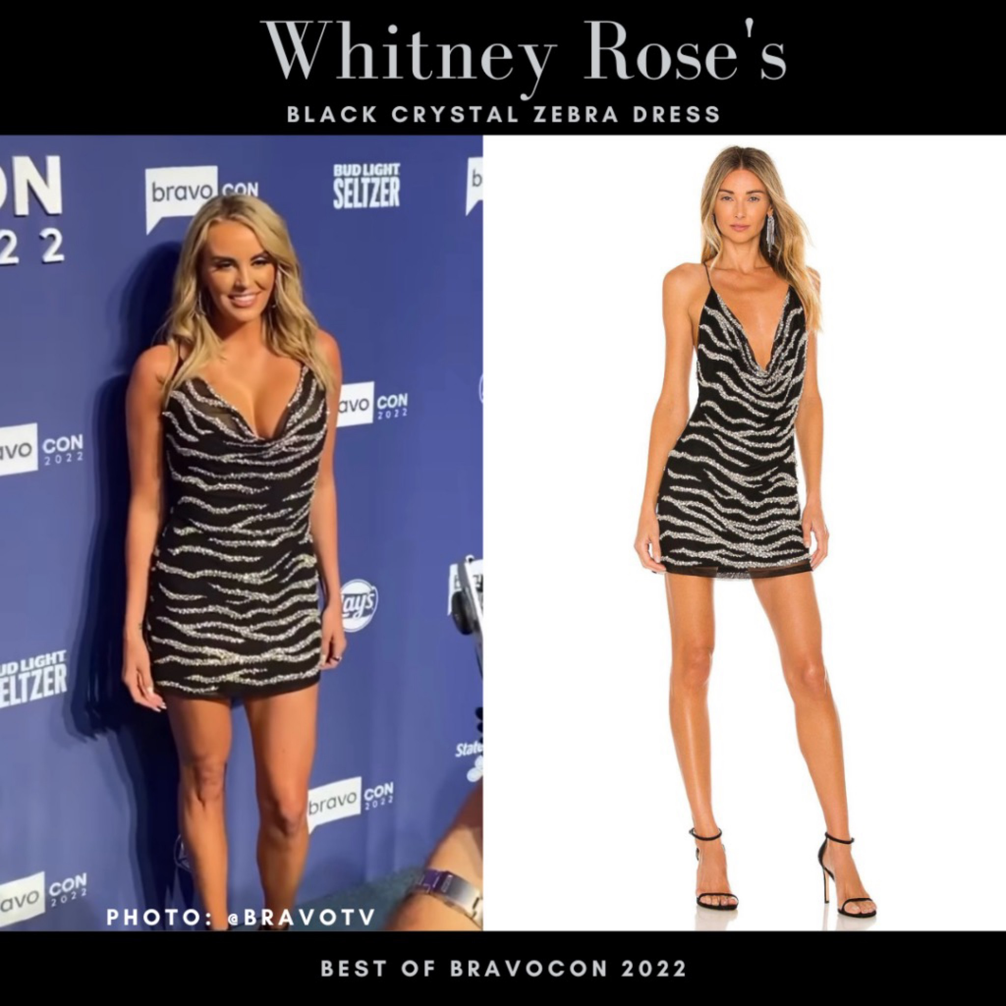 Best of Bravocon // Get Details On Whitney Rose's Black Crystal Zebra Dress With The Link In Our Bio 📸= @bravotv #RHOSLC #BRAVOCON #WhitneyRose 
