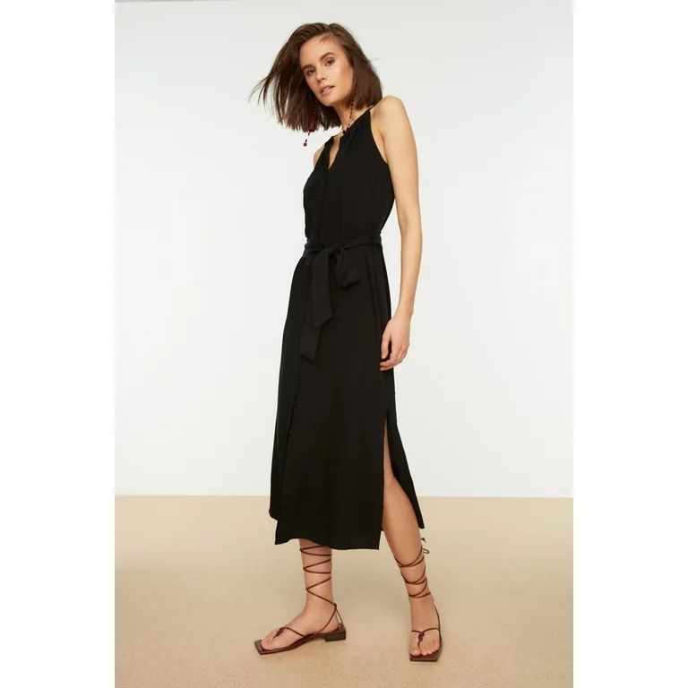 Trendyol Womens Midi A-Line Regular Fit Woven Dress - Walmart.com | Walmart (US)
