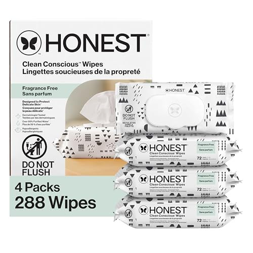 The Honest Company Hypoallergenic Multi-Use Baby Wipes for Sensitive Skin Baby Pattern Play 288 Count | Amazon (US)