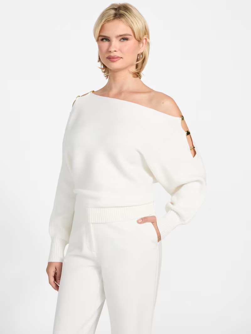 Eco Jamia Beaded Sleeve Sweater | GUESS® Official Website | Guess (US)