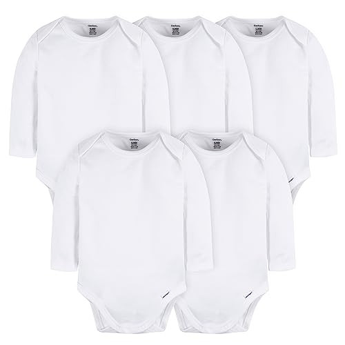 Gerber Baby Long Sleeve Solid Onesies Multi-Pack Interlock 180 GSM, White, 6-9 Months | Amazon (US)