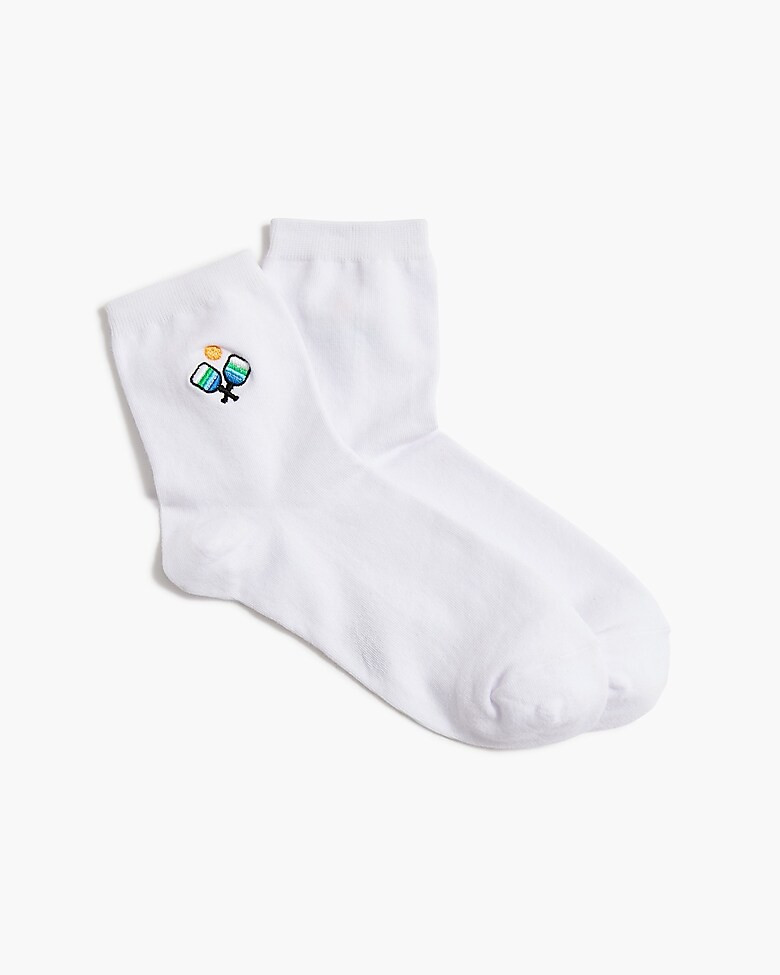 Embroidered pickleball boot socks | J.Crew Factory