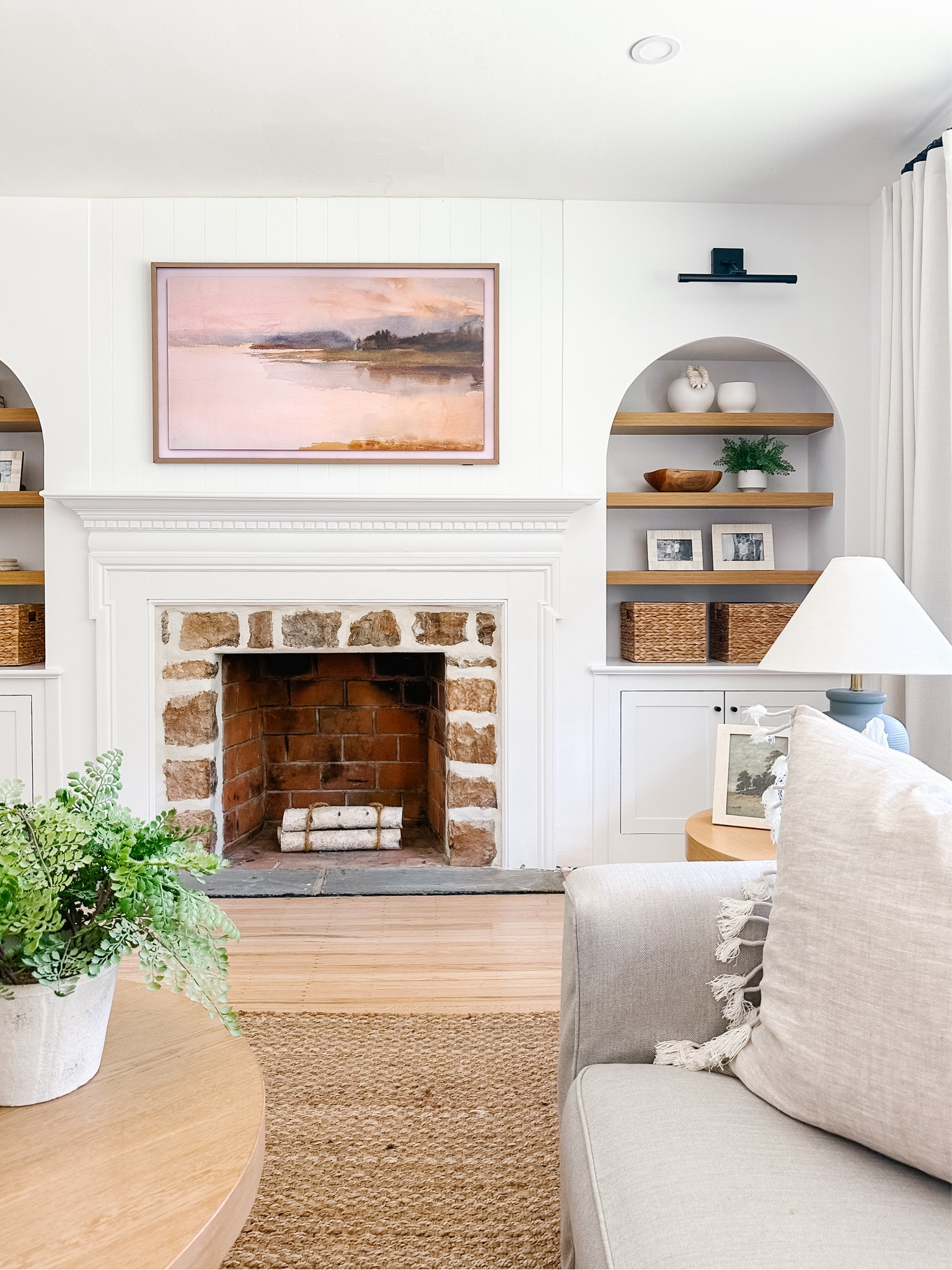 Cozy Modern cottage fireplace living room

We completely transformed our stone fireplace with a simple DIY “overgrouted” look. We used white portland cement and white bar sand, mixed them together using 3 parts sand 1 part cement & filled the joints with a grout bag and smoothed it over the stone to our overgrouted desired look using a pointing trail.

#LTKFindsUnder50 #LTKHome #LTKFindsUnder100