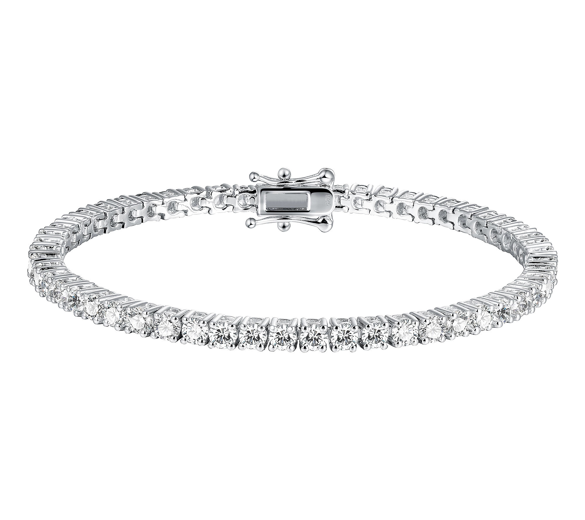 Moissanite Luxe Round Cut Tennis Bracelet. Ster ling Silver | QVC