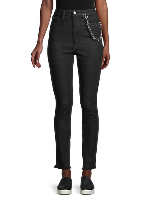 WeWoreWhat Chain Cropped Jeans on SALE | Saks OFF 5TH | Saks Fifth Avenue OFF 5TH