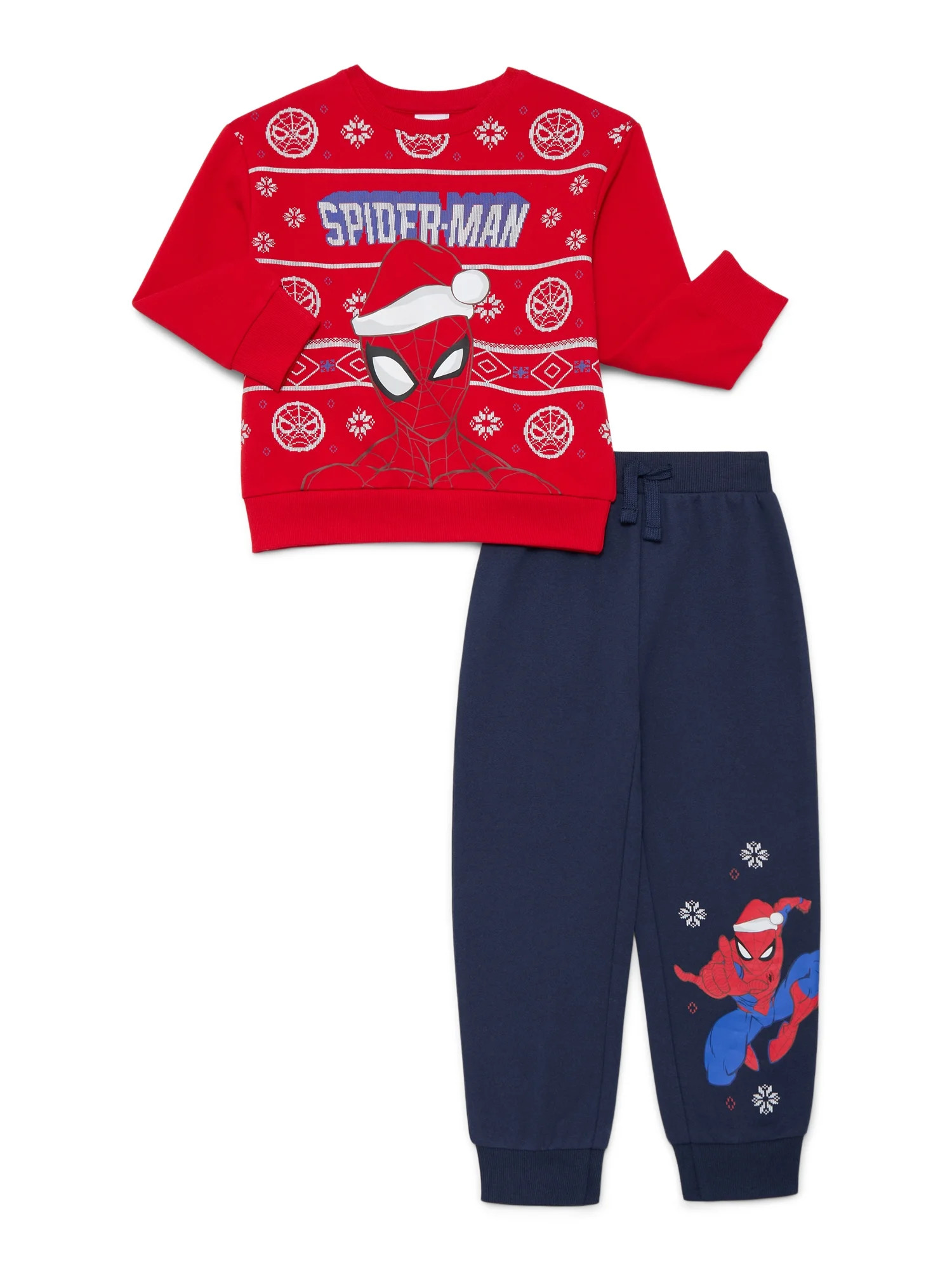 Spider-Man Boys Holiday Graphic Sweatshirt and Sweatpants Set, 2 Piece, Sizes 4-12 | Walmart (US)