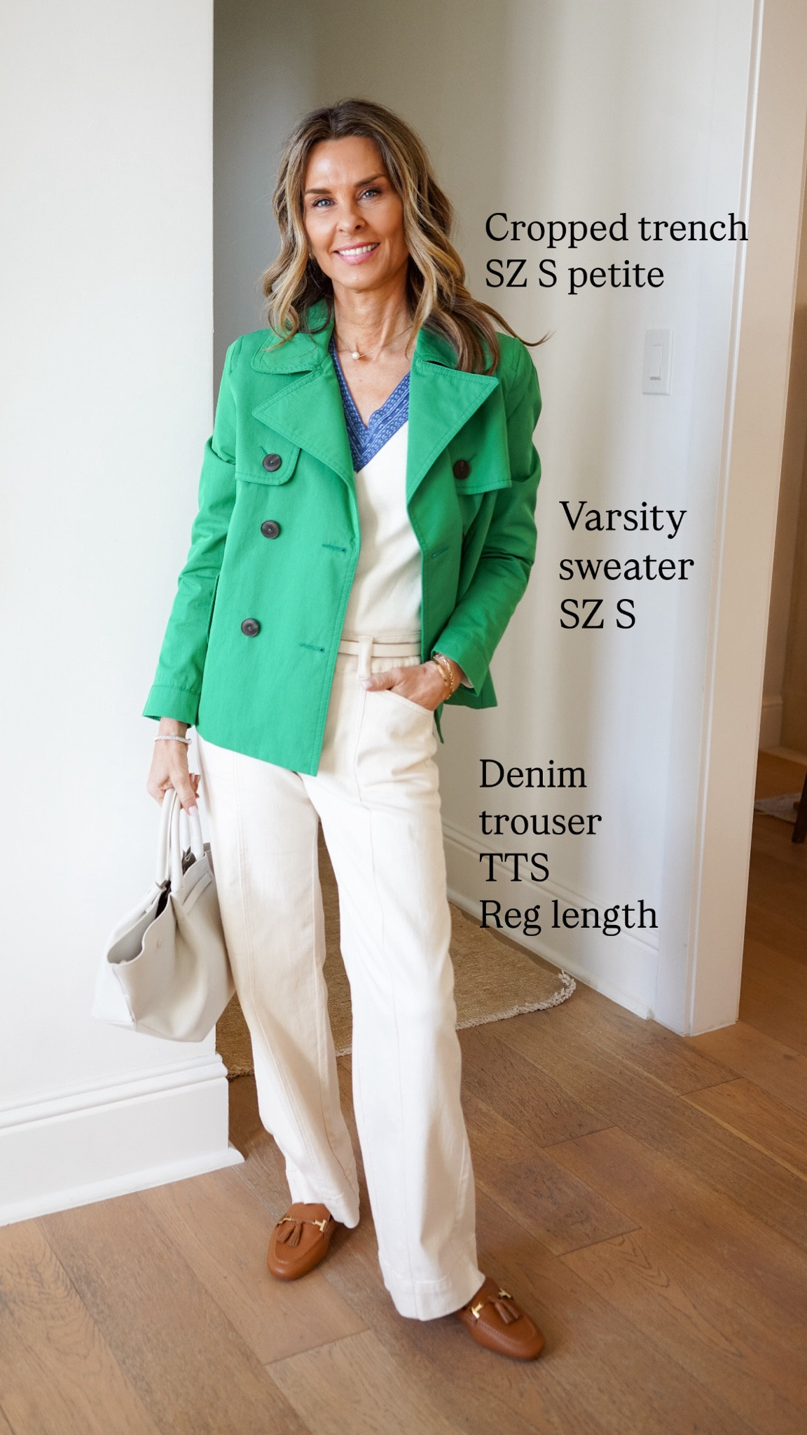 -Trench: TTS, Petite S
-Sweater: TTS, S
-Pants: TTS, 2 (regular)
-Shoes: TTS, 6.5
I’m 5’6. 24” waist  

#LTKOver40 #LTKSeasonal #LTKStyleTip