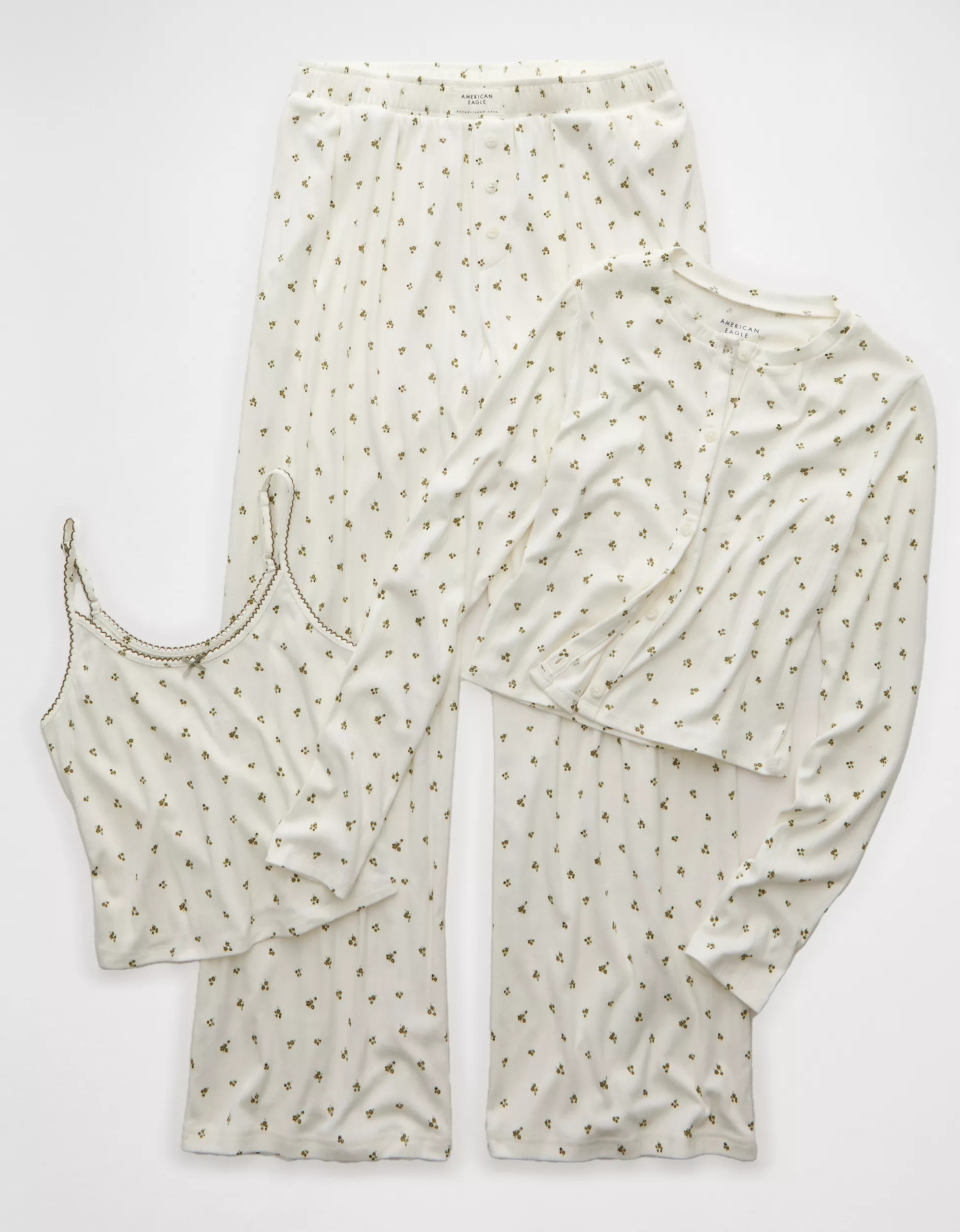 AE Pointelle 3-Piece PJ Set | American Eagle Outfitters (US & CA)