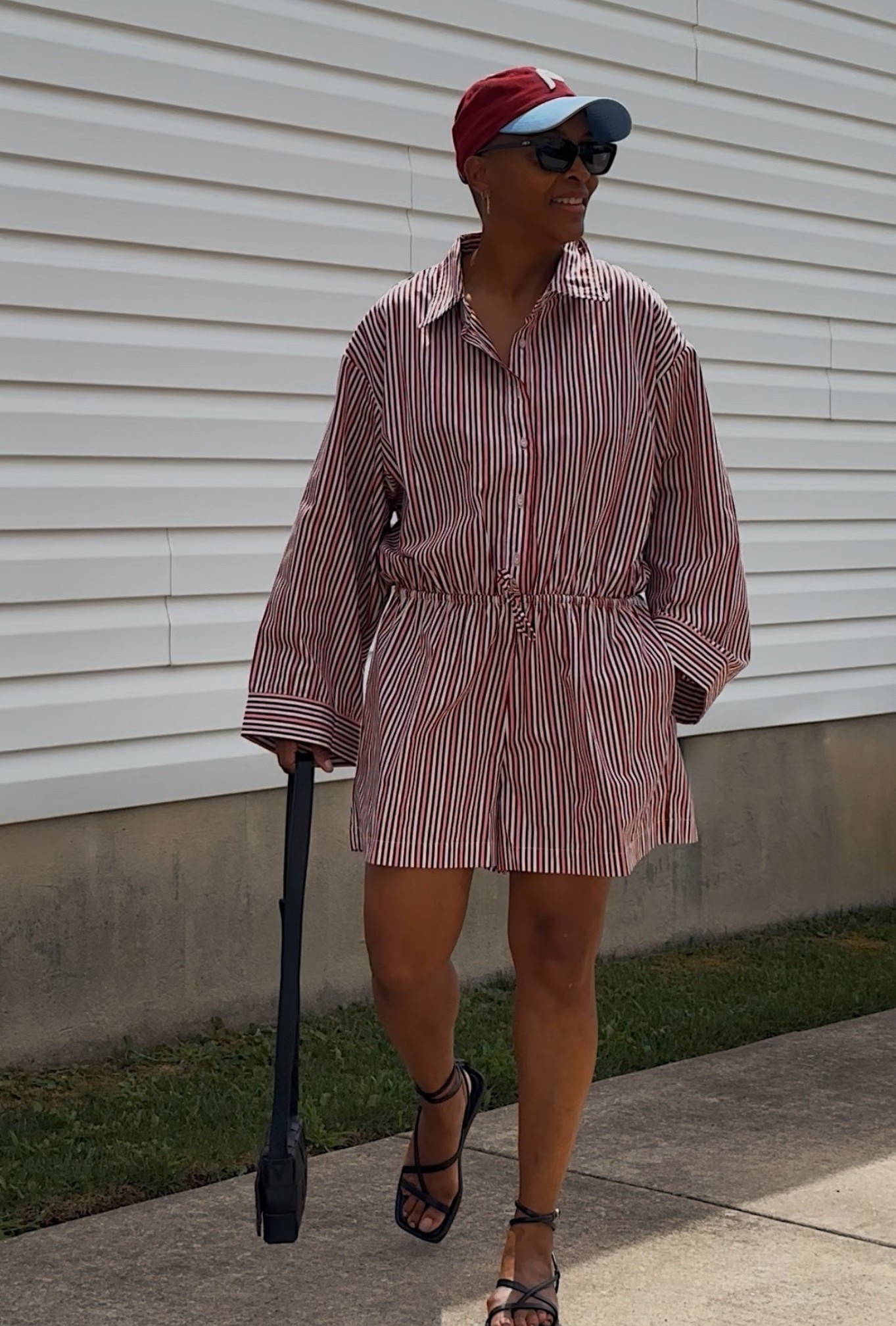 summer in stripes / love this cute romper and the pink and red stripes 🩷❤️ wearing a size medium

#LTKOver40 #LTKSeasonal