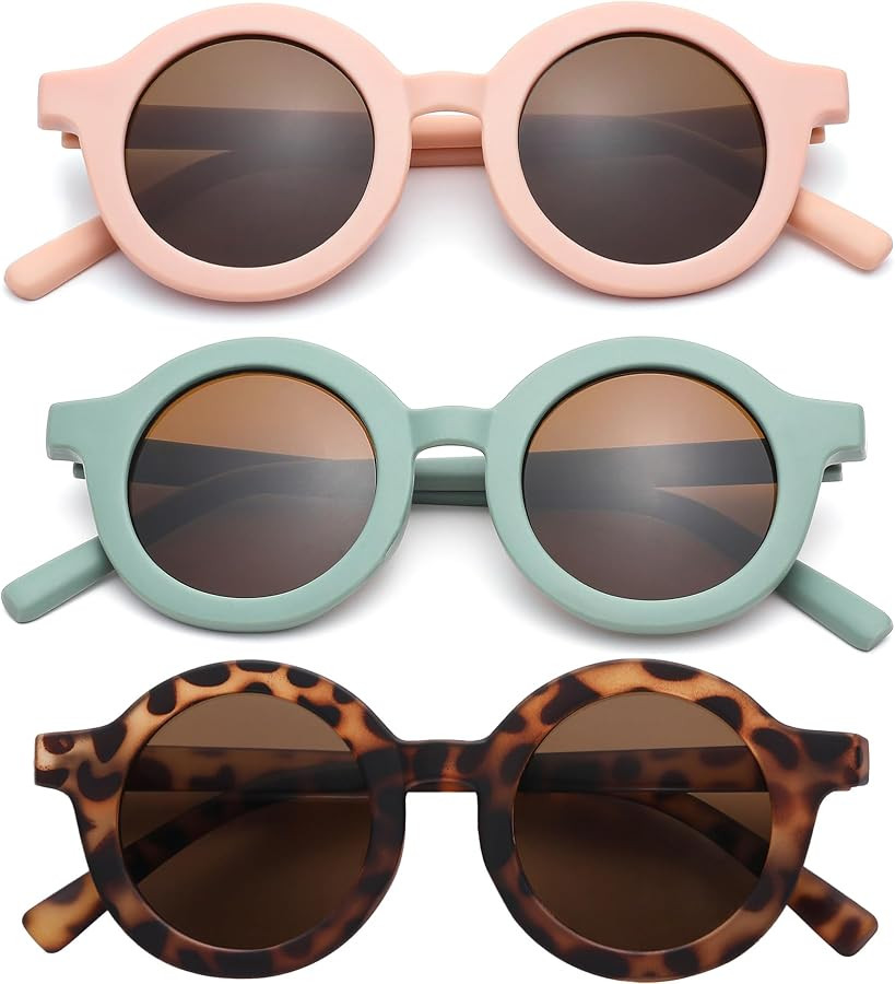 Toddler Sunglasses for Girls Boys - Kids Round UV400 Protection Glasses Age 2-8 | Amazon (US)