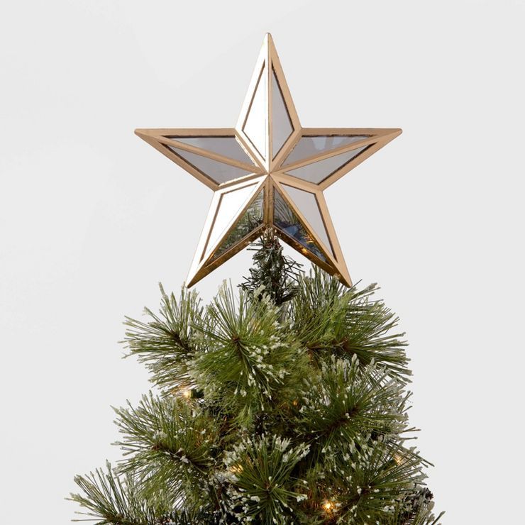 11.375" Lit Mirrored Star Christmas Tree Topper Champagne - Wondershop™ | Target