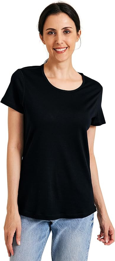 METARINO 100% Merino Wool T-Shirt Women,Short Sleeve Lightweight Crew Neck Base Layer Tee Shirt f... | Amazon (US)