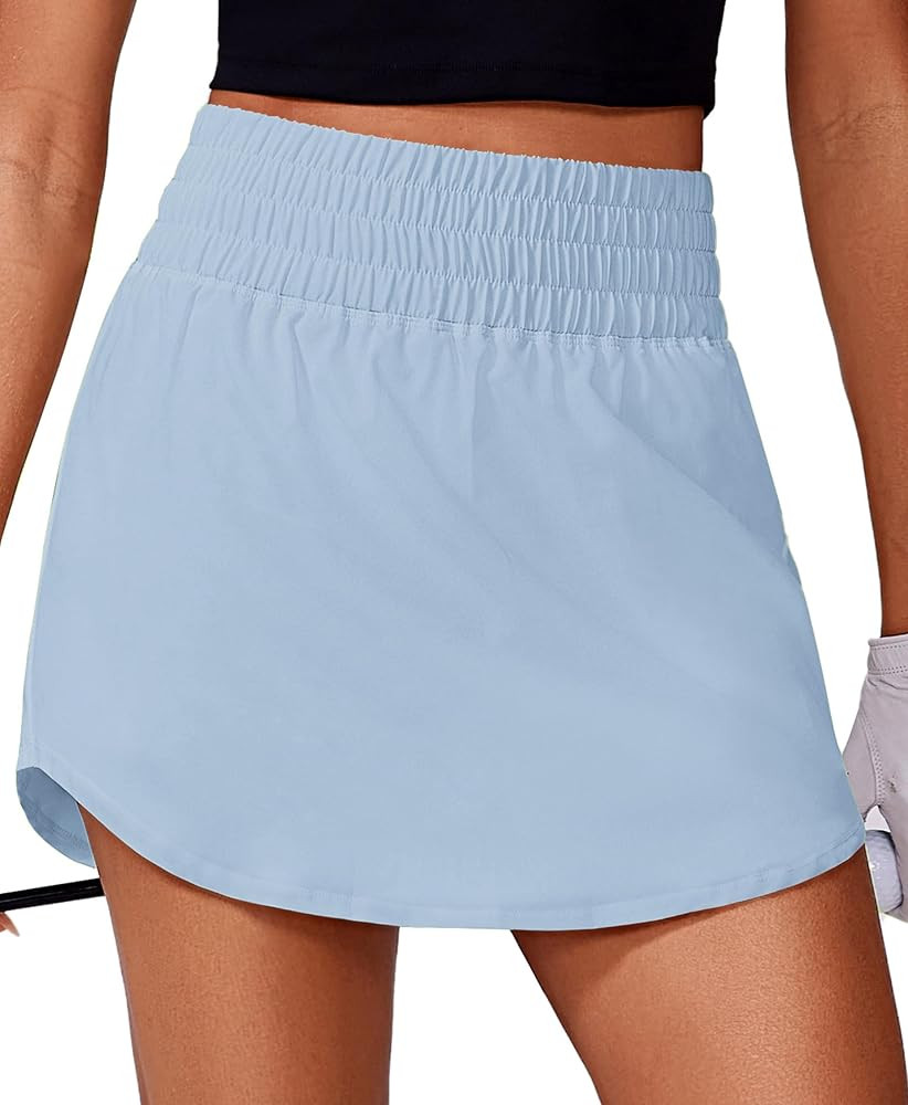 PINSPARK Golf Skirts for Women High Elastic Waisted Athletic Skort 2 Pockets Curved Hem Tennis Sk... | Amazon (US)