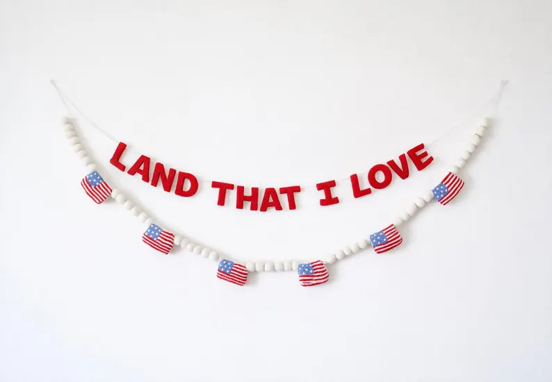 4th of July Banner, Land That I Love (flags sold separately) | Etsy (US)