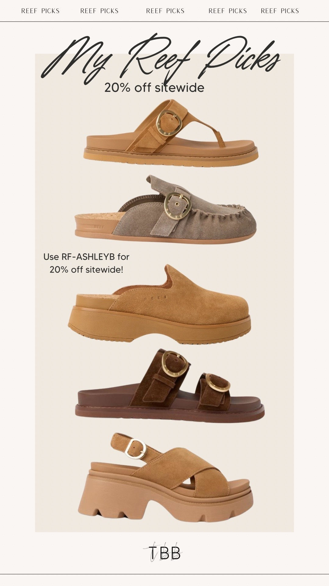 Shop Reef 20% off sitewide using my code RF-ASHLEYB! Linked all of my favorite Reef picks

#LTKSaleAlert #LTKootd #LTKSeasonal