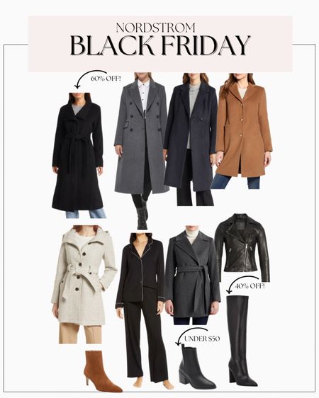 Nordstrom Black Friday sale favorites!
Black wool coat, knee high boots, AllSaints leather jacket, ankle boots all on sale!

#LTKCyberweek