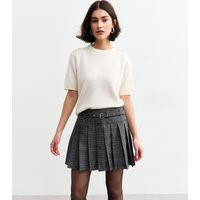 Women's Grey Checked Box Pleat Mini Skirt New Look | New Look (UK)