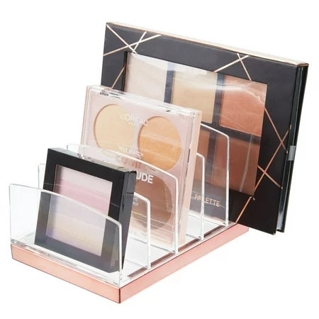 mDesign Plastic Makeup Organizer for Bathroom 5 Sections - Clear/Rose Gold | Walmart (US)