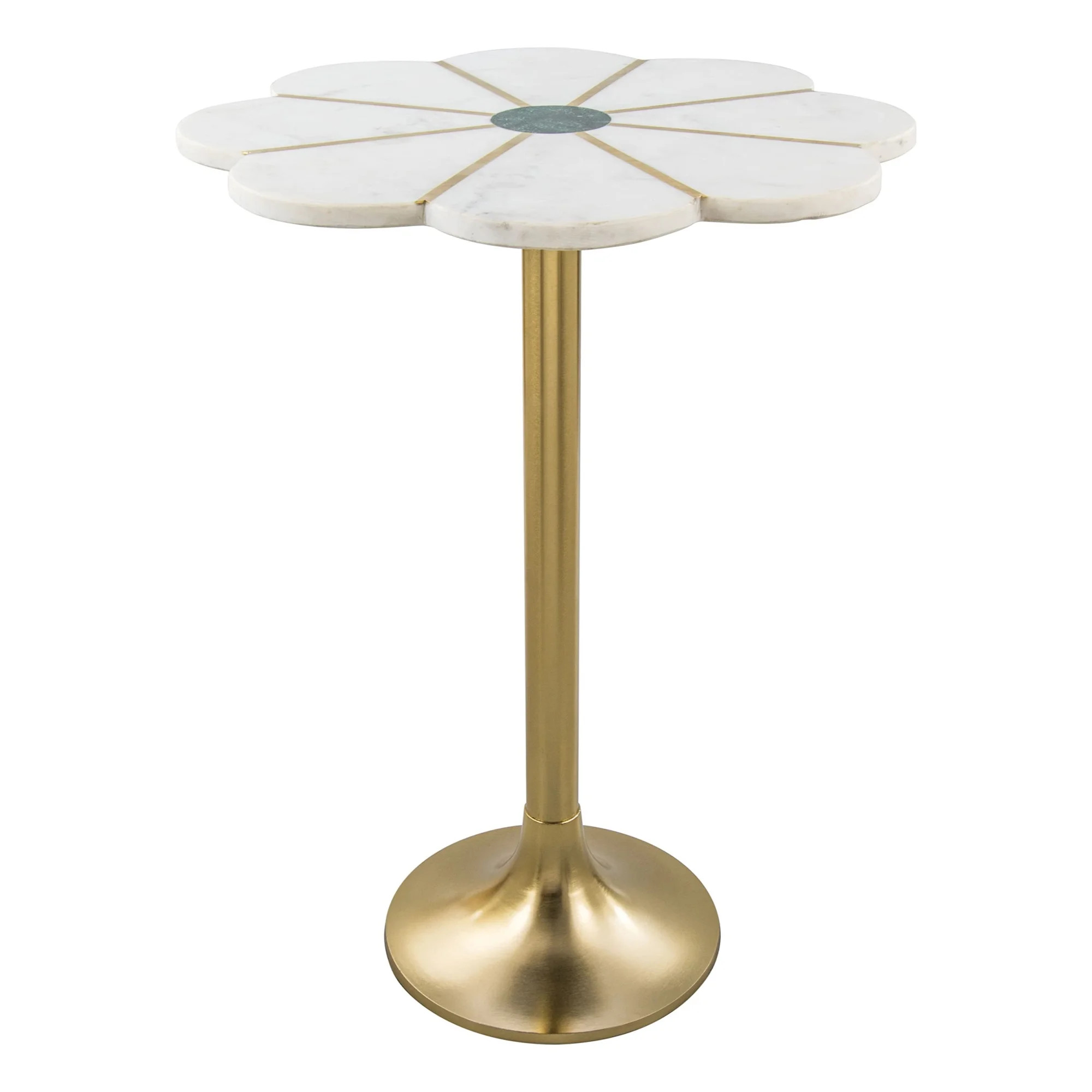Zuo Modern Scallop Side Table, White/Gold | Walmart (US)