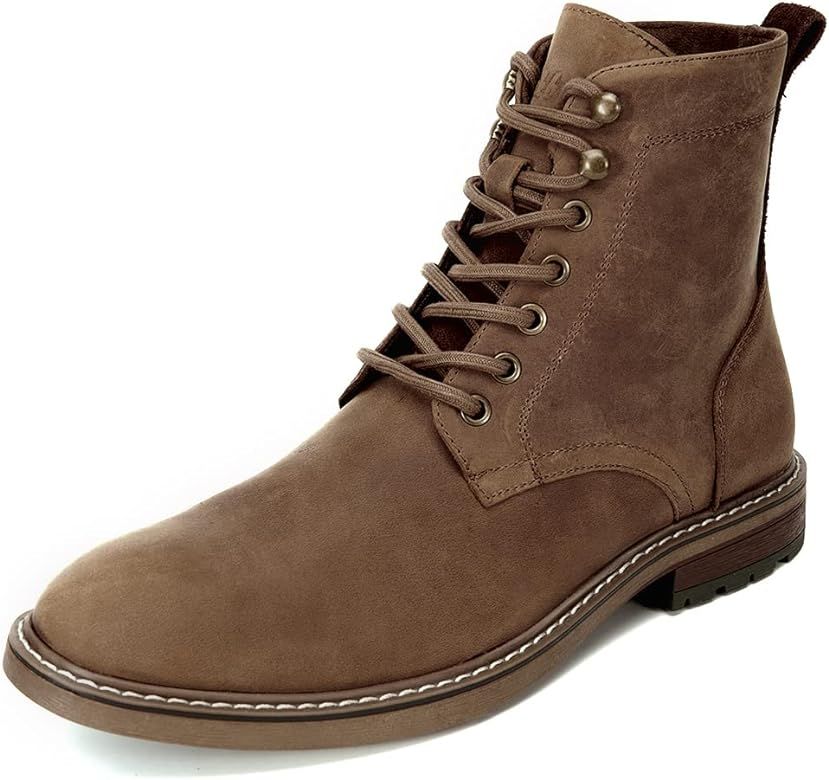 Arkbird Men's Motocycle Combat Boots, Comfortable Stylish Lace Up Casual Boot for Men,Suede Boots | Amazon (US)