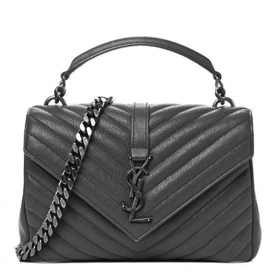 SAINT LAURENT

Sheepskin Matelasse Chevron Monogram Medium College Bag Asphalt | Fashionphile