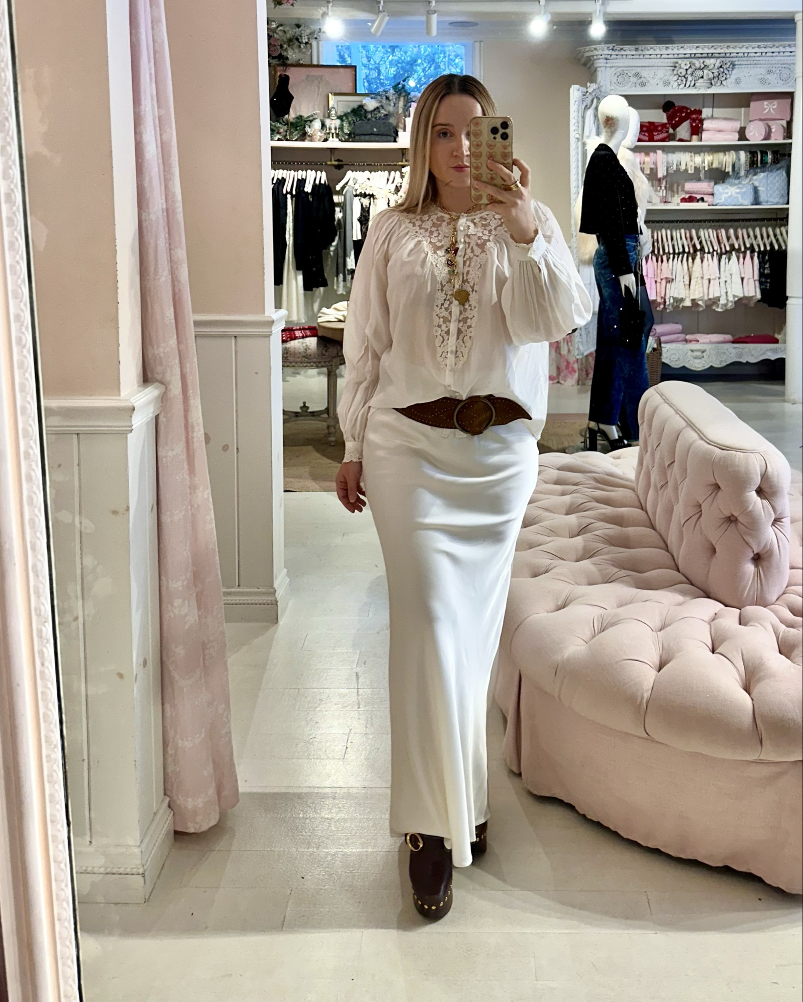 Boho chic look from LoveShackFancy✨ Great for a dinner or holiday get together, Thanksgiving (wearing xxs in top runs big and S in skirt tts)
Necklace is a make your own charm necklace from @shellsandroses 

#loveshackfancy #boho #holiday #thanksgiving #holidayoutfit #skirt #blouse #maxiskirt

#LTKHoliday #LTKParties #LTKShoeCrush