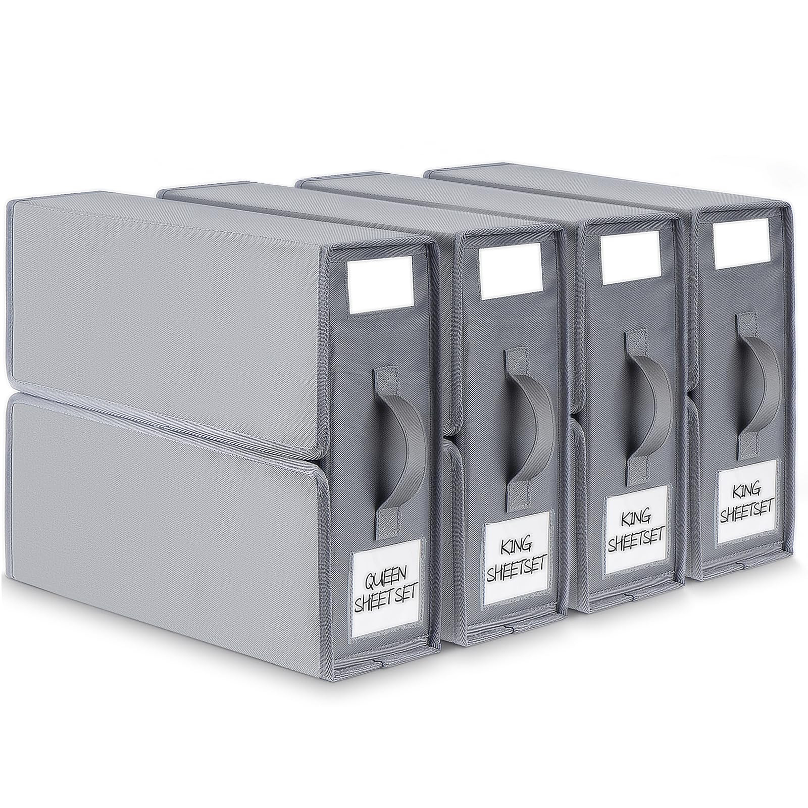 SheetCube Bed Sheet Organizers and Storage,4 Pack Sheet Folder Organizer (Queen or King Size), Li... | Amazon (US)