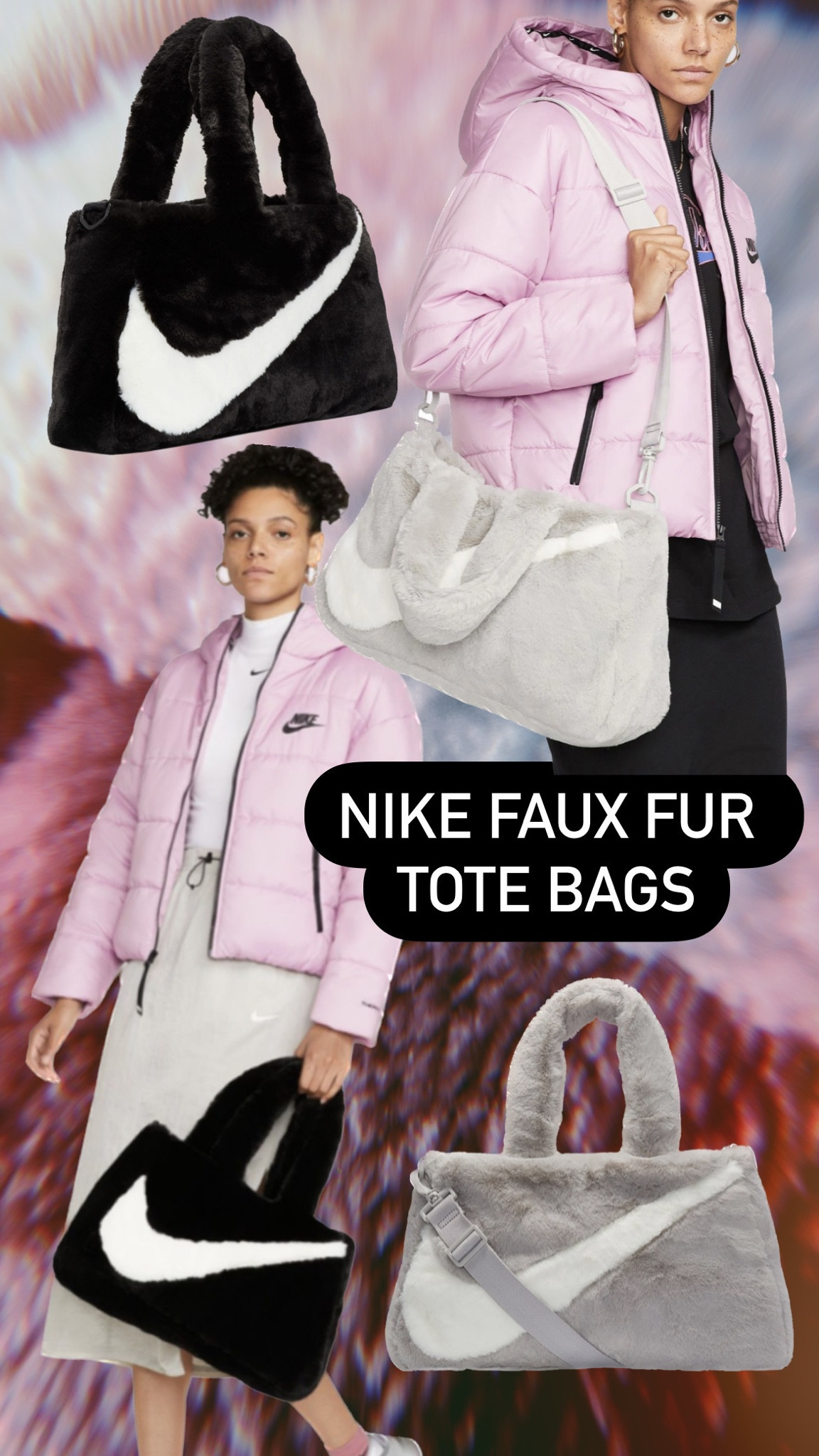 Omg I need one in black and grey! These bags are so plush! Nike Faux Fur Tote Bags!

#LTKunder100 #LTKHoliday #LTKGiftGuide