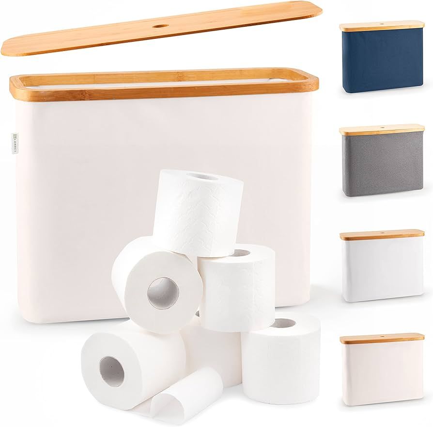 Lonbet - Toilet Paper Basket - Toilet Paper Storage - The Ultimate Bathroom Organizer - Bamboo St... | Amazon (US)