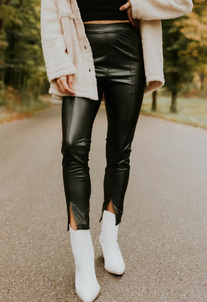 Girls Night Faux Leather Leggings | She Is Boutique