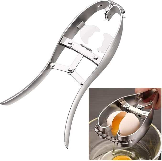 Egg Cracker,Stainless Steel Egg Opener, Automatic Egg Cracking Tool, Easy Eggshell Cutter Stainle... | Amazon (US)
