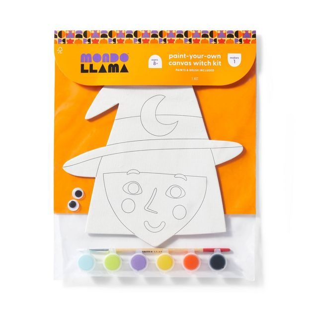 Paint-Your-Own Witch Shaped Canvas with Googly Eyes - Mondo Llama&#8482; | Target