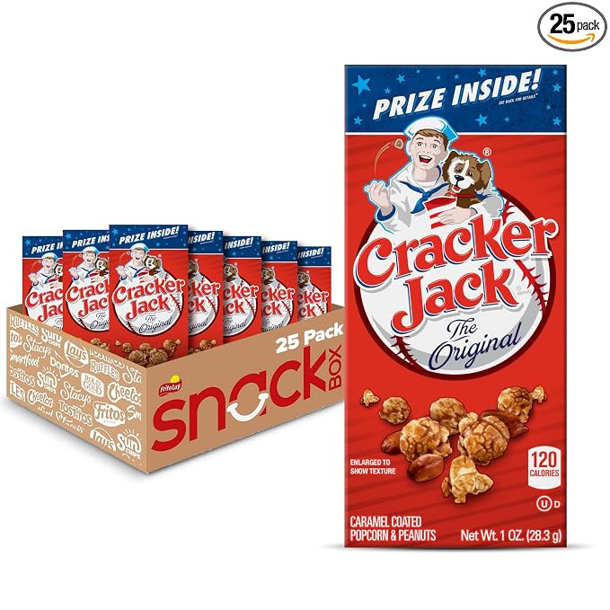 Cracker Jack Caramel Coated Popcorn & Peanuts, Original, 1 Ounce Boxes (Pack of 25) | Amazon (US)