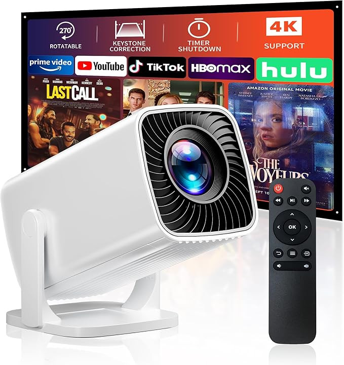 Mini Projector, Portable Projector 4K Support, Full HD 1080P Outdoor Projector, 270° Rotation Mo... | Amazon (US)
