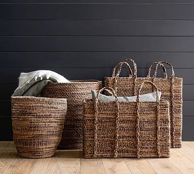 Wynne Coil Abaca Basket Collection | Pottery Barn (US)