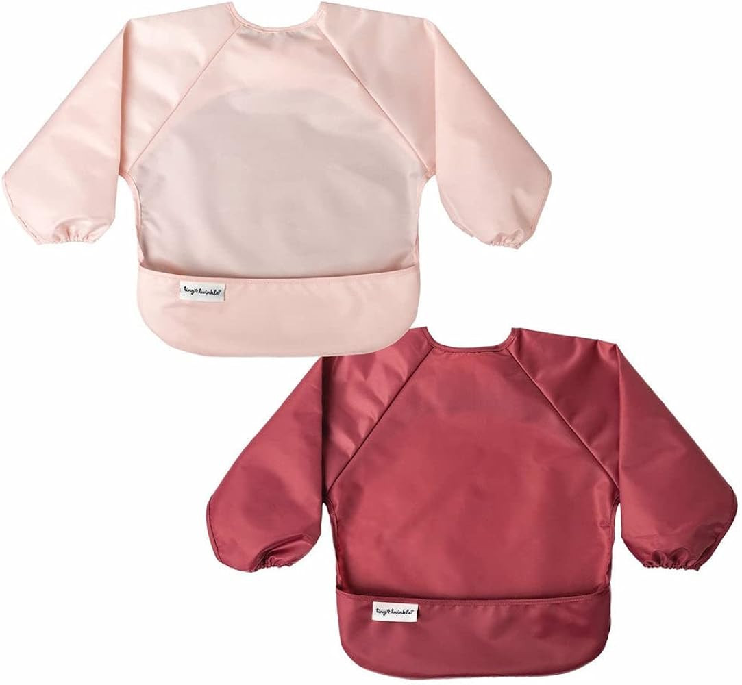 Tiny Twinkle Mess Proof Baby Bib, 2 Pack Long Sleeve Bib Outfit, Waterproof Bibs for Toddlers, Ma... | Amazon (US)