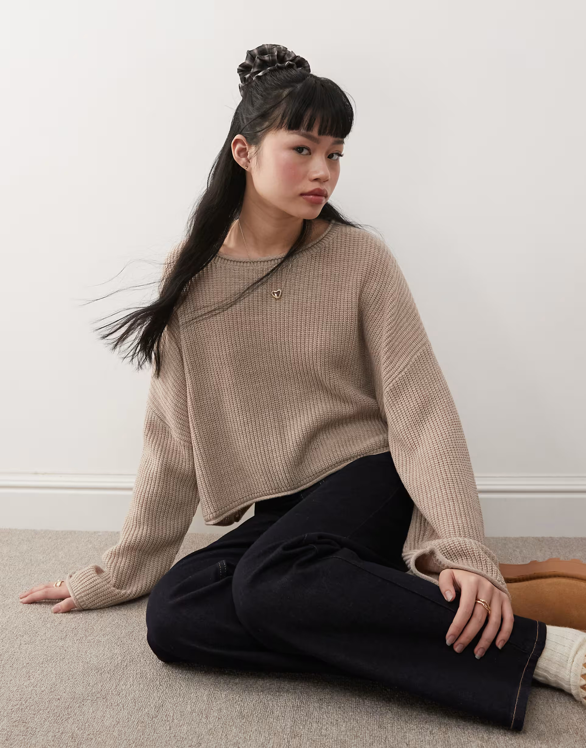 Miss Selfridge slouchy jumper in oatmeal | ASOS | ASOS (Global)