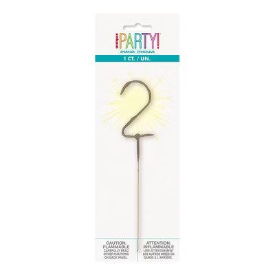 Number 2 Sparkler Flame Cake Candle | Target