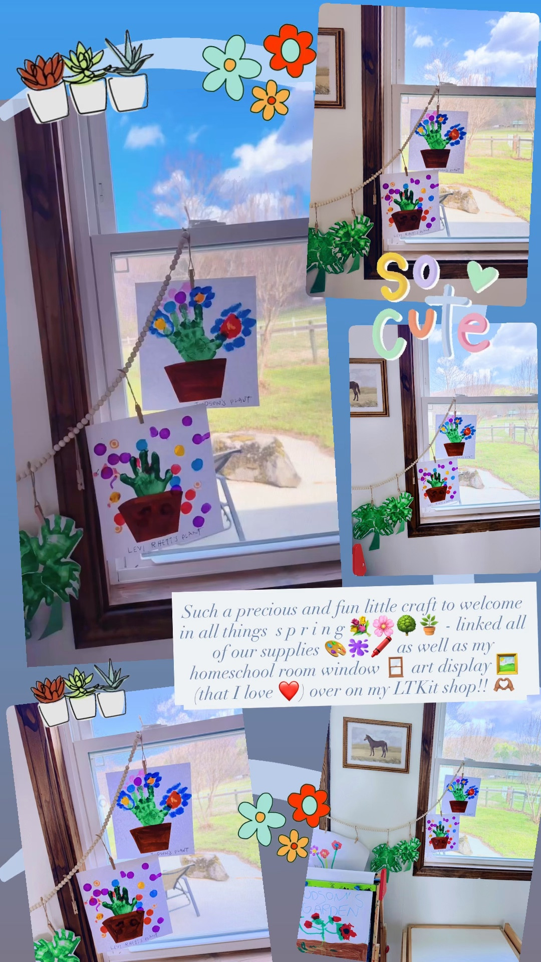 Such a precious and fun little craft to welcome in all things  s p r i n g 💐🌸🌳🪴 - linked all of our supplies 🎨🫟🖍️ as well as my homeschool room window 🪟 art display 🖼️(that I love ❤️) over on my LTKit shop!! 🫶🏽

#LTKKids #LTKmomlife