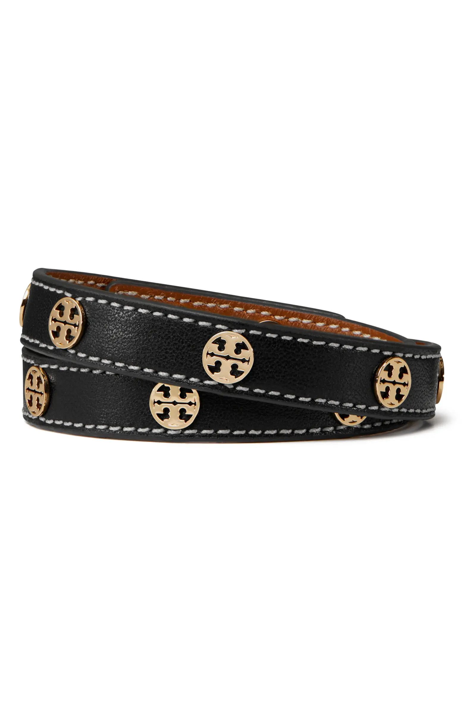 Tory Burch Miller Double Wrap Leather Bracelet | Nordstrom | Nordstrom