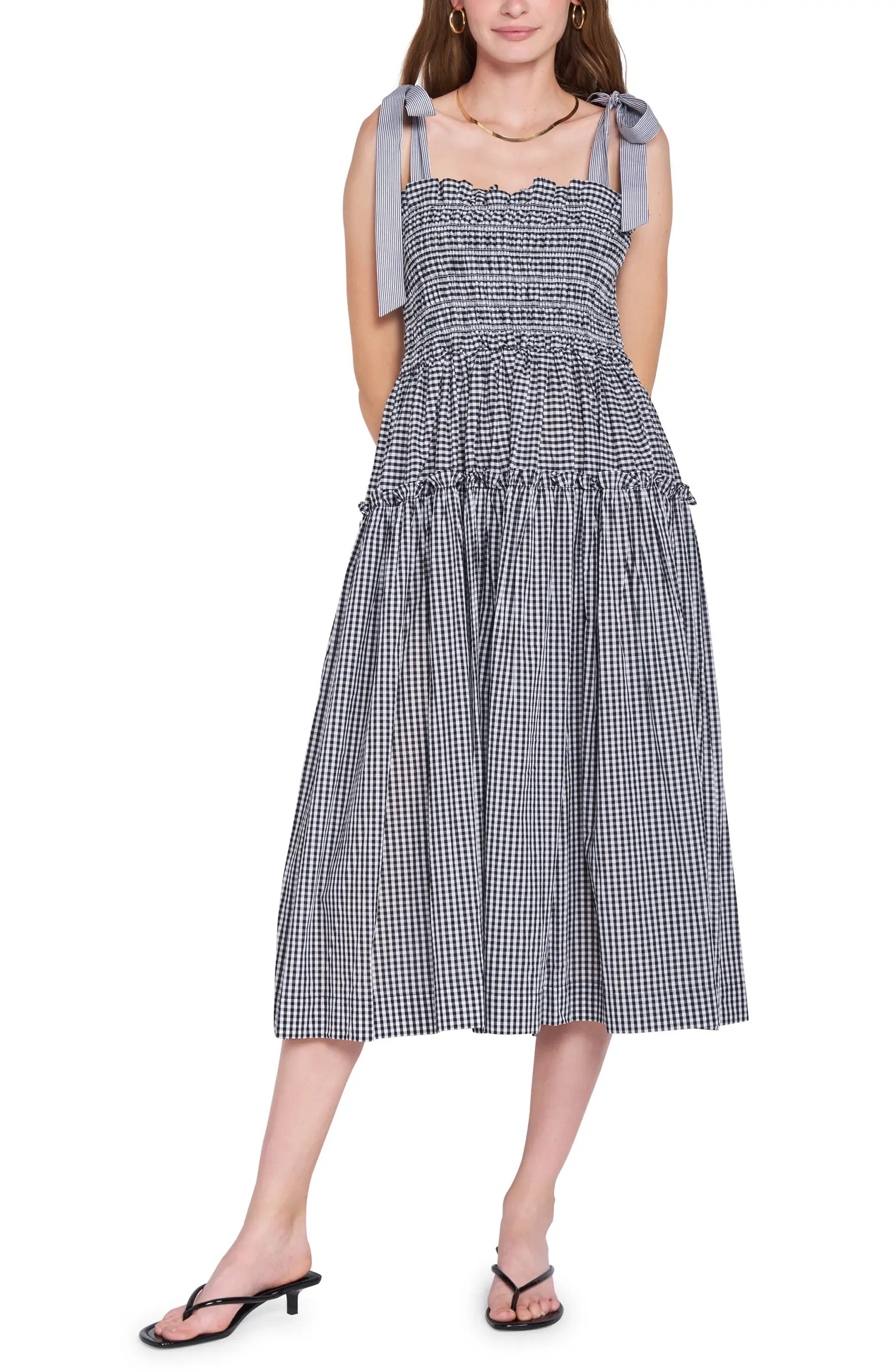 Gingham Smock Bodice Cotton Sundress | Nordstrom