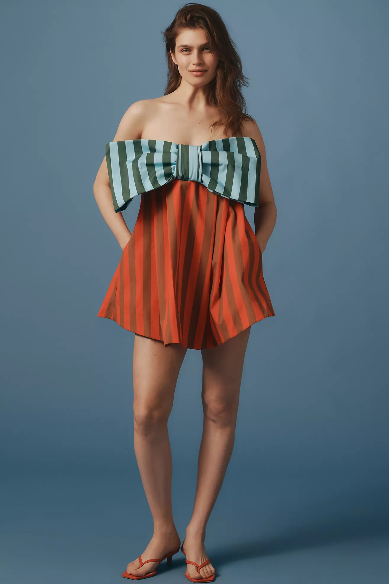 Boyko Millie Strapless Bow Swing Mini Dress | Anthropologie (US)