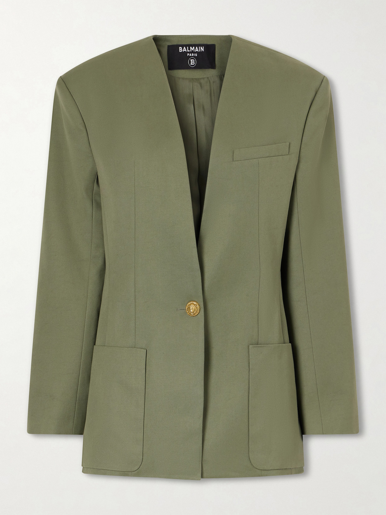Balmain - Cotton-twill Blazer - Green | NET-A-PORTER (US)