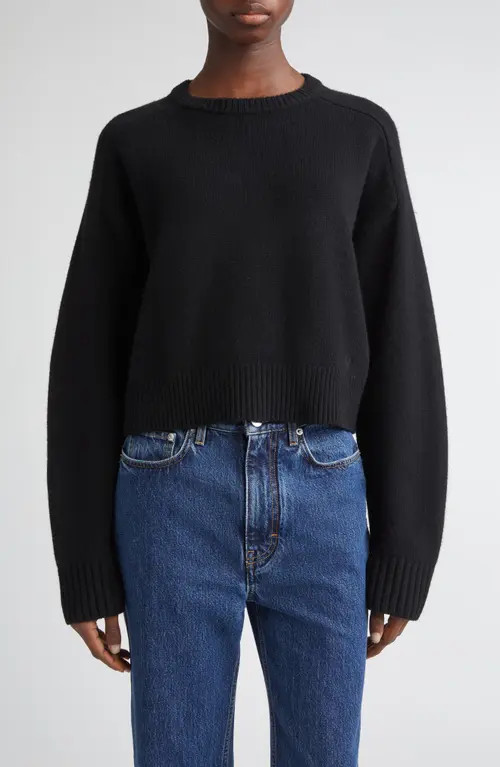 LOULOU DE SAISON Bruzzi Oversize Wool & Cashmere Sweater in Black at Nordstrom, Size Large | Nordstrom